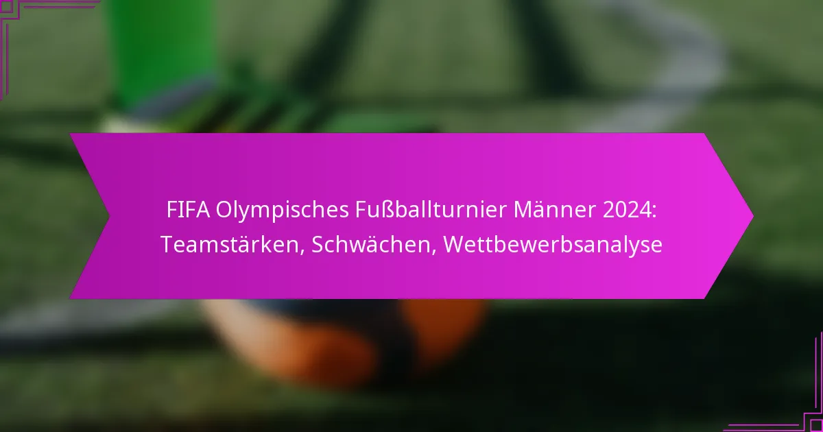 FIFA Olympisches Fußballturnier Männer 2024: Teamstärken, Schwächen, Wettbewerbsanalyse